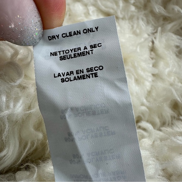 Karen Kane Ivory Open Front Vest Jacket Faux Suede Fur Woman's Large - Picture 6 of 8